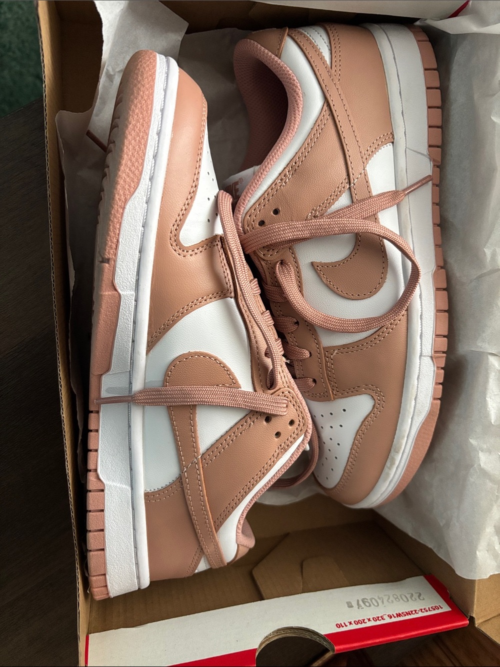 Nike Women’s Low-Top Sneakers in Peach and White